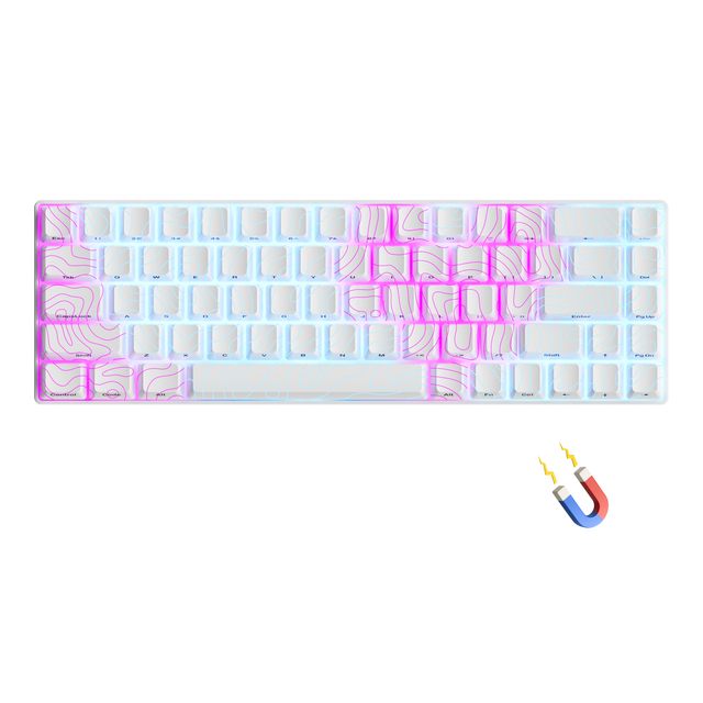 XVX HE68 Mechanical Keyboard Whiteline Rapid Trigger Hall Effect Gateron Magnetic Switches CNC Aluminum English