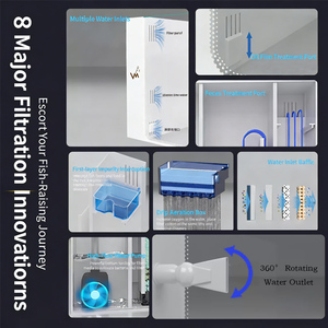 Nouvel <span class=keywords><strong>aquarium</strong></span> compact pour salon avec filtre latéral, verre ultra-transparent et système de circulation automatique - Product Image 4