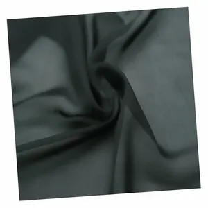 Tecido chiffon de seda fino para cachecol e roupas femininas, novidade personalizada com baixo MOQ, cor preta lisa e fina