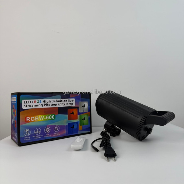 HighIntensity COB LED Video Light Kit 100W Plastic Adjustable Color Temperature 3200K-5500K AC/DC Powered Remote Control