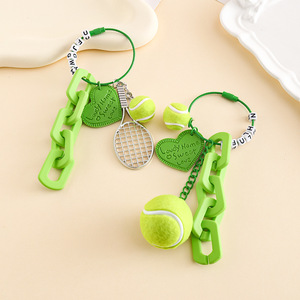 LED Cartoon <b>Doll</b> Tennis Keychains & Pendants <b>Cute</b> Mini Sports Competition Souvenirs Copper Material Safe Design - Product Image 3