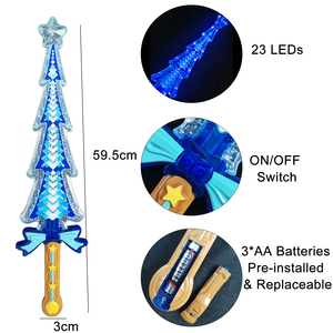 Épée de Noël en plastique LED de 23 pouces avec cristaux, pour adultes et enfants, fournitures de fête, jouets lumineux durables pour la décoration de la maison/du club en période des fêtes - Product Image 6