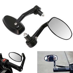 Miroirs <span class=keywords><strong>de</strong></span> <span class=keywords><strong>guidon</strong></span> ovales noirs modifiés en gros 7/8 pouces, miroirs latéraux classiques personnalisés, miroir rétroviseur pour chopper, bobber, café <span class=keywords><strong>racer</strong></span> - Product Image 4