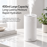 Humidificateur d'air portable USB à ultrasons 400 ml, mini humidificateur à brume froide pour la maison, le bureau, la chambre à coucher, vente en gros