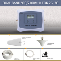Penguat sinyal ponsel universal, penguat sinyal jaringan ponsel, dual band 900 2100MHz 2g 3g 4g lte