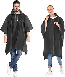 Regen mäntel für Kinder Wieder verwendbare Regen ponchos mit Kapuze und Ärmeln Wasserdichte Regen mäntel für Jungen und Mädchen