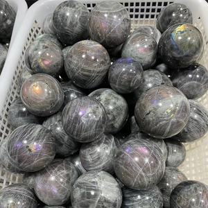 Atacado Personalizado Cristal Roxo Flash <span class=keywords><strong>Labradorite</strong></span> esfera Gemstone Ball Para Cura - Product Image 2