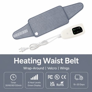 <span class=keywords><strong>Manta</strong></span> Eléctrica Calefactora <span class=keywords><strong>para</strong></span> Cintura y Espalda, Faja Lumbar con Compresa Caliente, Fisioterapia <span class=keywords><strong>para</strong></span> Alivio del Dolor, 6 Niveles, Temporizador, Felpa Suave - Product Image 1