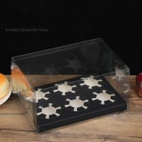 Boîte transparente pour cupcakes et gâteaux carrés avec laminage mat et gaufrage pour boulangerie, pâtisserie, sushis - Recyclable 2/4/6/12 pièces