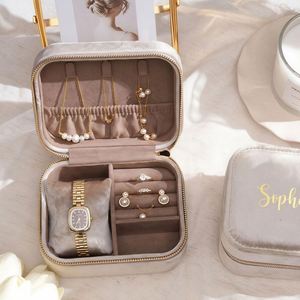 Personalized Engraved Velvet Jewelry Box Custom Rectangle <b>Ring</b> <b>Watch</b> Jewelry Case Keepsake Storage Wedding Bridesmaid Mother's - Product Image 6