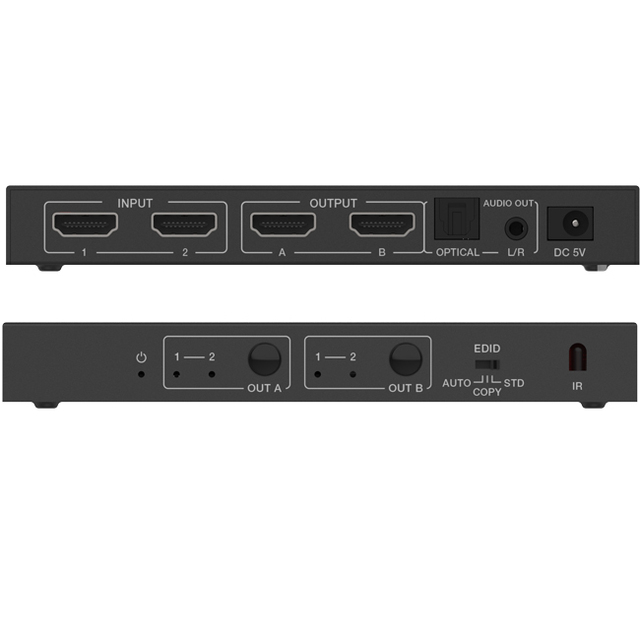 18Gbps 4K 2x2 HDMI Matrix Switcher Support Audio Extractor
