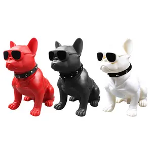 Super Cool Animal Cartoon Dog Bulldog Figurine Portable Wireless Speaker Support TF Card Stereo System/FM Radio for TV Computer
