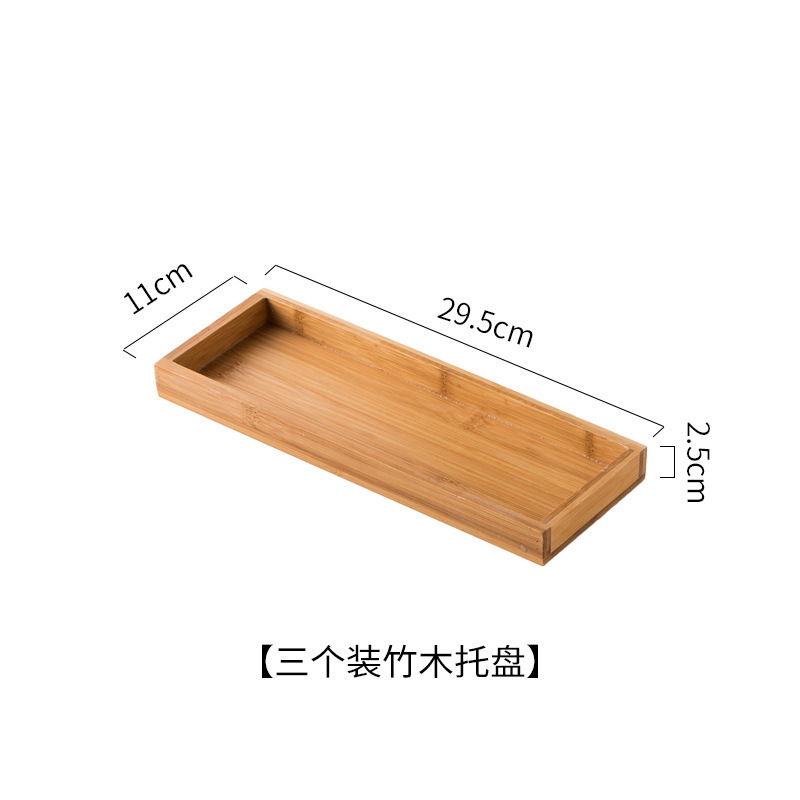 ถาดไม้ไผ่และไม้ 3 ช่อง [เหมาะสำหรับจานขนาด 9 ซม.]