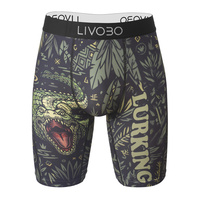 Boxers pour hommes personnalisés en polyester et élasthanne avec imprimé crocodile de la jungle et ceinture à logo