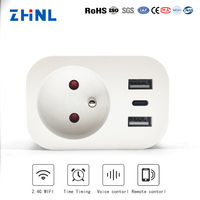 Europe 3 phases 110v-240v métal laiton cuivre chargeur de voyage chargeur mural prise d'extension universelle multiprise