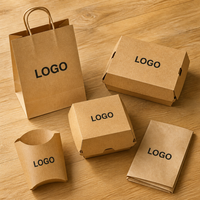 Emballage à emporter pour hamburgers et frites écologiques, logo personnalisé, boîte à emporter jetable pour la restauration rapide
