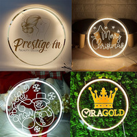 Enseignes lumineuses LED en acrylique personnalisées avec logo d'entreprise, Bluetooth/WiFi intégrés pour la publicité et la décoration murale