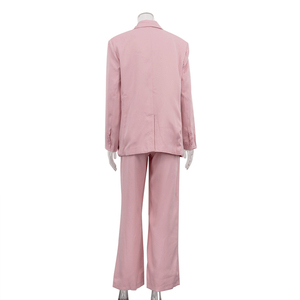 Fabbrica di qualità personalizzata 2025 autunno <span class=keywords><strong>rosa</strong></span> formale da donna abiti da donna elasticizzati in vita <span class=keywords><strong>pantaloni</strong></span> <span class=keywords><strong>pantaloni</strong></span> e Blazer da donna - Product Image 5
