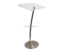 Yipinhui Pupitre d'église détachable en acrylique poli léger, en lucite, avec étagère métallique et cadre de support, design de lutrin