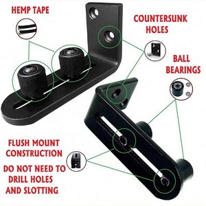 รางเลื่อนติดผนังแบบปรับได้ขนาดใหญ่ WEKIS พร้อมล้อลูกปืนสำหรับด้านล่างของประตูบานเลื่อน - Product Image 5