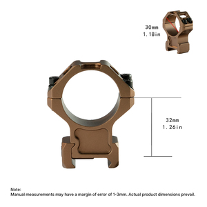 Anneaux de montage pour lunette BANGBANG, support de lunette à double rangée de vis, tube de 30 mm, hauteur centrale de 1,26 po pour l'extérieur (marron) - Product Image 3
