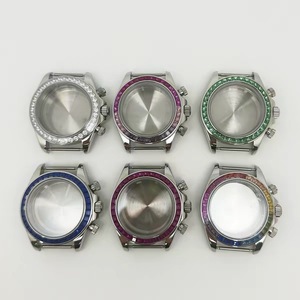 Boîtier de montre modifié en acier inoxydable avec lunette en céramique, plusieurs styles, boîtier de montre en acier massif multicolore compatible avec le chronographe VK63 - Product Image 1