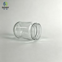 Pot en verre transparent de 9,2 cm de hauteur, 6,6 cm de diamètre, 230 ml, pots vides de qualité alimentaire pour le miel, la gelée, les noix et les épices