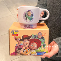 Ensemble de tasses en céramique empilables Toy Story 4 pièces 300 ml Woody Buzz Jessie Alien Tasse à café en dessin animé Boîte cadeau
