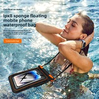 Vente Flash Transfrontalière : Étui Étanche pour Téléphone en PVC Flottant avec Double Sac en Éponge, 8,9 Pouces, Fermeture à Clip pour la Natation, la Plongée et les Activités de Plein Air