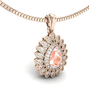 Bijoux classiques en argent Sterling 925 avec bijoux CZ collier en pierre de Morganite rose collier de haute qualité - Product Image 5
