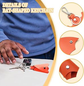Entrega Rápida, Llavero de Cuero con Forma de Murciélago, Estuche Plegable para Guardar Llaves de Coche, Gran Capacidad, para Coche, SUV, Motocicleta - Product Image 4