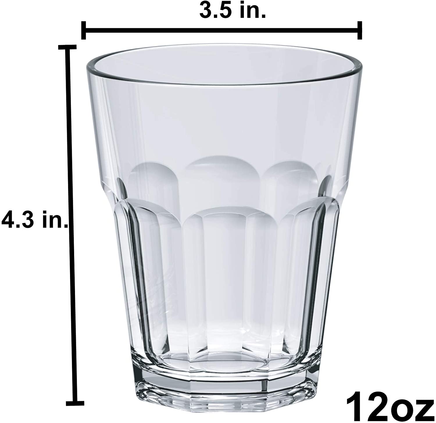 Drinking Glasses 12 oz Water Glass Cups Plastic Glasses Clear Tumbler