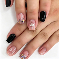 Uñas Postizas de ABS Duraderas, Color Azul Morandi, Estéticas, Relajantes, Acogedoras, Suaves, para el Cuidado Personal y la Terapia