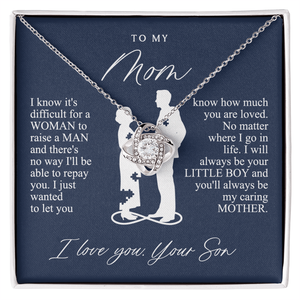 Collar con Colgante de Nudo de Amor Clásico de Cobre para Mi Mamá, con Tarjeta de Texto Personalizado - Regalo del Día de la Madre de Parte de Su Hijo - Product Image 1