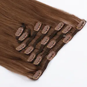 Clipe ins cabelo humano 24 polegadas duplo atacado natural remy malaio 100% cabelo humano virgem extensões de cabelo invisíveis clipe em