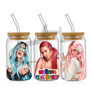 Logotipo personalizado DTF Transferencia <span class=keywords><strong>de</strong></span> calor Diseño <span class=keywords><strong>Manana</strong></span> Sera Mas bonito Inspirado Karol G Taza <span class=keywords><strong>de</strong></span> café <span class=keywords><strong>de</strong></span> vidrio DTF Transferencia UV Taza <span class=keywords><strong>de</strong></span> 16 oz - Product Image 3