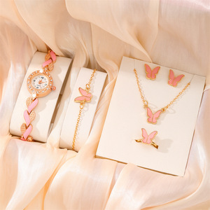 Ensemble d'accessoires de montre à quartz tendance IStapromo Gifts, bracelet de montre en cristal et strass pour femme, ensemble collier et boucles d'oreilles - Product Image 2