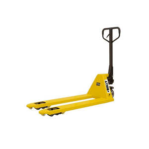 Chariot à palettes jaune pratique Tcrf-l25 2500kg à descente contrôlée pour la manutention en entrepôt, fabriqué en Italie par Tuttologistica.it - Product Image 1