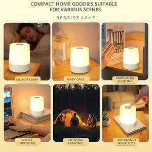 Veilleuse portable à commande tactile, rechargeable, LED, avec batterie intégrée, pour chambre à coucher, salon, bureau, couloir, hôtel - Product Image 3