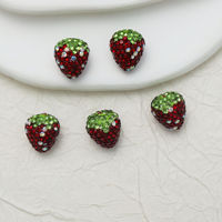 Selina Crystal Ceramic Strawberry Rhinestones-Perles denses à trou droit pour bijoux à bricoler soi-même, chaînes de téléphone et embellissements de vêtements