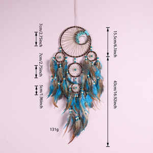<span class=keywords><strong>Atrapasueños</strong></span> Grande Bohemio Hecho a Mano con Turquesa <span class=keywords><strong>para</strong></span> Colgar en la <span class=keywords><strong>Pared</strong></span>, Adorno <span class=keywords><strong>para</strong></span> Dormitorio, Sala de Estar, Apartamento, Fiesta, Regalo - Product Image 4