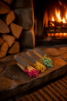 Allumettes en verre de haute qualité assorties à des allumettes en bois naturel pour bougies parfumées, cheminée, usage domestique