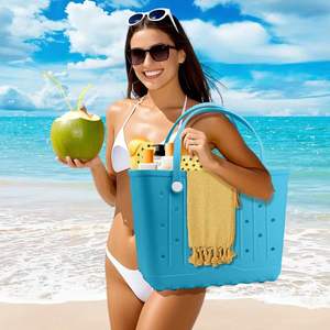 Bolsa de playa Eva reutilizable de goma impermeable de gran tamaño y gran capacidad bolsa de compras Eva unisex - Product Image 6