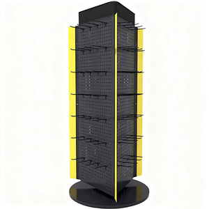 Retailer Shop Eco-Friendly 360 Degree <strong>Turntable</strong> Spinner Metal 3-Sided Peg Board <strong>Display</strong> Shelf Floor Rack <strong>Stand</strong> - Product Image 6