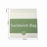 Sacs de conservation compostables pour sandwichs et collations avec logo personnalisé, sacs de conservation refermables pour aliments