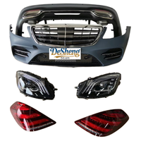 Plug-and-play; untuk Mercedes-Benz S320, S350, S400 Upgrade ke S450, S500 Body Kit, Bumper Mobil dengan Grille, Lampu Depan LED, Terjangkau