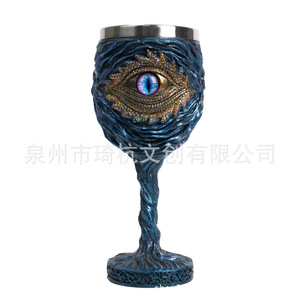 Dragon Eye Stem Glass 304 Stainless Steel Resin <b>Wine</b> <b>Goblet</b> Party Decorative Ornament Handmade Novelty Gift - Product Image 5
