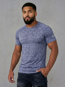 Nuevos productos de comercio exterior transfronterizo 2026: Camiseta deportiva informal de manga corta con cuello redondo y color liso para hombre, con iones. - Product Image 2
