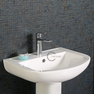 Achat en gros de lavabo colonne en céramique pour la rénovation hôtelière, socle gain de place pour petite salle de bain et toilettes. - Product Image 4
