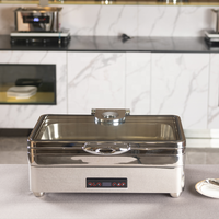 SUNNEX Burano Gamme 1/1 8.5L En Acier Inoxydable Chafing Dish Induction Chafer Hôtel Buffet Électrique Chauffage De L'eau Poêle 900W 220V